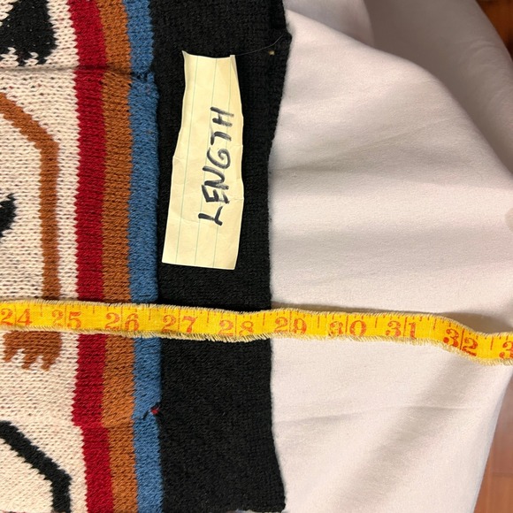 Magnolia Lane Aztek Med Red Southwestern Geometric Open Front Cardigan Sweater - Picture 9 of 12